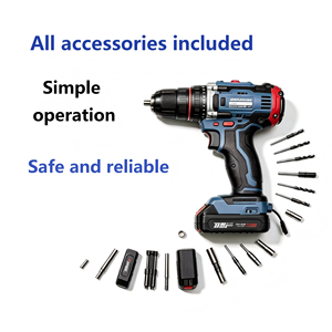 34PCS 21V 2AH Lithium Electric Drill <b>Set</b> 60N.m Multifunctional Electric Drill Impact Drill Ergonomic Anti-slip Handle in stock - Product Image 2
