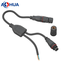 AOHUA, solución de cable de iluminación para el crecimiento de plantas, tipo Y M12, macho, hembra, resistente al agua, Conector de cable de 3 pines