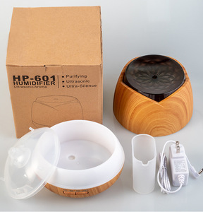 Difusor de altavoz BT Humidificador de niebla fría con sonido de música en casa de grano de madera de 400ml - Product Image 6