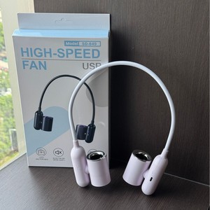 Nouveau ventilateur tour de cou <span class=keywords><strong>portable</strong></span> à chargement USB, longue autonomie, sortie d'air réglable, tuyau souple, conception turbine, en plastique ABS, pour une utilisation mains libres - Product Image 4