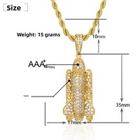 Collier pour homme chrétien, style hip-hop, best-seller, plaqué or 18 carats, cuivre, zircone cubique 5A, collier exquis, fusée spatiale