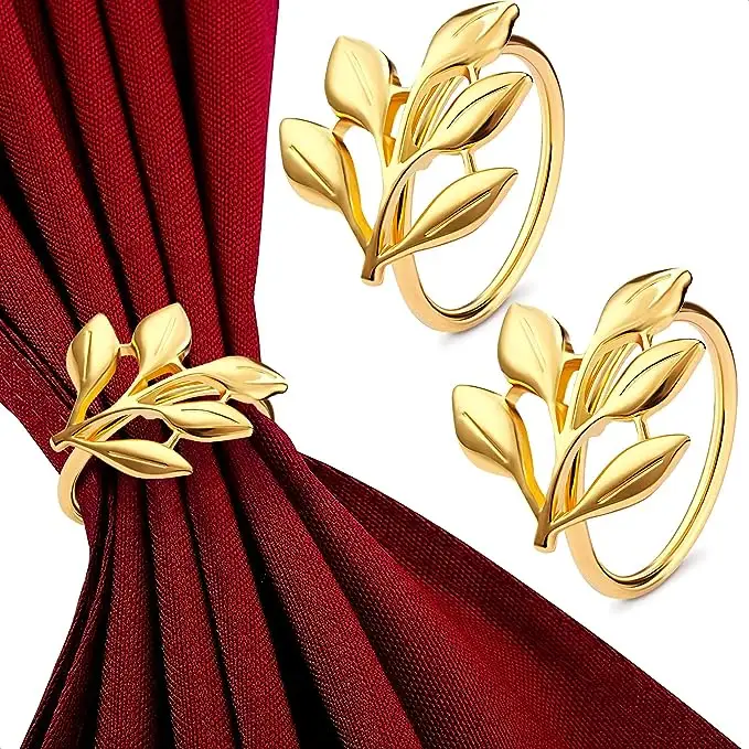 עיצוב חדש קישוט מסיבת חתונה טבעת מפיות עגולה שולחן טבעות מפיות זהב טבעות מפיות