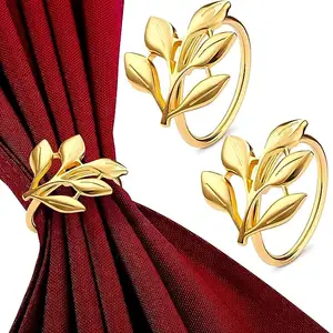 Desain baru dekorasi pesta pernikahan serbet emas, cincin serbet emas meja, dekorasi pesta pernikahan