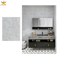 Panneaux muraux SPC modernes de haute qualité, ignifuges et imperméables, avec finition marbre UV, installation facile, services de découpe sur mesure