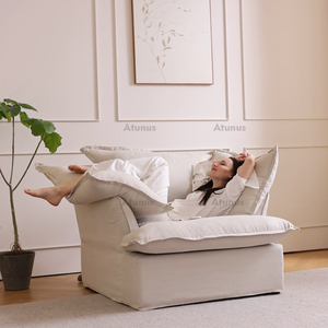 ATUNUS Canapé Simple Fauteuil Salon Hotel Meubles Inclinable 1 Place Doux Fauteuil Canape Chaise Avec Pouf - Product Image 1