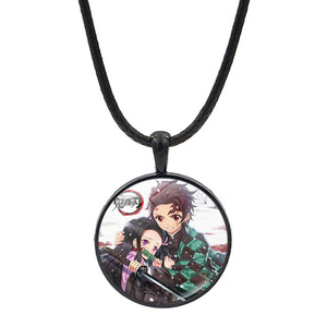 Популярные аниме окружающие аксессуары демон убийца тема время драгоценный камень кулон свитер цепочка Ожерелье - Product Image 4