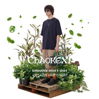 Nouveau T-shirt Homme Pinsolona à Manches Courtes, Coupe Ample, Séchage Rapide, Frais, Antibactérien, Sorona Menthe, 150g, Couleur Unie Légère, Épaules Tombantes