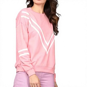เสื้อสเวตเชิ้ตผู้หญิงทรงหลวม ผลิตจากผ้าโพลีเอสเตอร์/คอตตอน ซับเหงื่อได้ดี ปักโลโก้ได้ตามต้องการ คอกลม สวมใส่สบายๆ ทุกวัน - Product Image 1