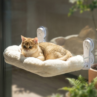 Hamac pour chat ODM, lit pour chat pliable et confortable, repose-pieds pour fenêtre avec cadre en fer pour un support supplémentaire en panneau intérieur