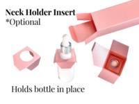 Pemegang leher merah muda, masukkan perjalanan produk perawatan pribadi dua kotak kemasan 30ml/1oz 100ml 200ml kotak kemasan merah muda