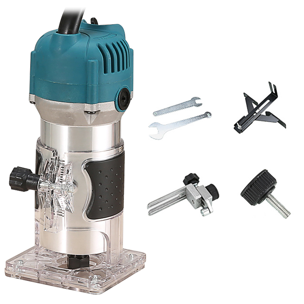 Электрический ручной триммер 800 Вт, фрезерный станок для резьбы по дереву с футляром для переноски, деревообрабатывающий фрезерный шлифовальный станок, электроинструменты