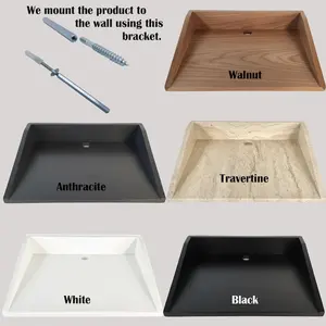 Support de projecteur en bois naturel, étagère de rangement pour projecteur, présentoir mural moderne, étagère flottante en MDF pour platines et projecteurs - Product Image 4