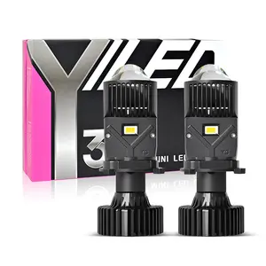 Newest H4 H7 High And Low Double Beams Universal Motorcycle Car Led Headlight Bulb 55w Bi-Projector Lens Auto Mini Led Headlight