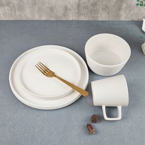 Vente en gros d'usine, ensemble de <span class=keywords><strong>vaisselle</strong></span> en céramique exquis, <span class=keywords><strong>pas</strong></span> <span class=keywords><strong>cher</strong></span>, ensemble de <span class=keywords><strong>vaisselle</strong></span> en grès <span class=keywords><strong>blanc</strong></span> mat de 16 pièces, <span class=keywords><strong>service</strong></span> pour 4 - Product Image 2