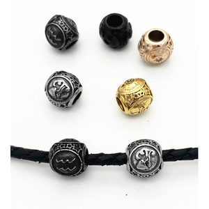 Cuentas espaciadoras redondas de acero inoxidable chapadas Yunnique para fabricación de pulseras, accesorios de joyería, origen Guangzhou, eBay y más. - Product Image 1