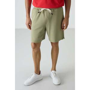 Short basique pour homme en coton vert clair, épais, doux, texturé, coupe confortable - 81274 - Abricot clair - Product Image 5
