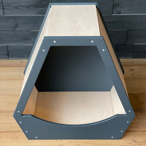 베개와 고양이를위한 현대 합판 애완 동물 집 독특한 모양의 목조 주택 - Product Image 1