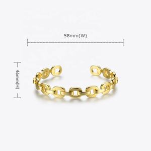 Brazalete Ajustable de Alta Calidad con Cadena de Eslabones Pequeños, Chapado en Oro de 18K, Accesorios de Latón, BF182032 - Product Image 3