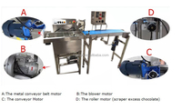 Machine d'enrobage et de recouvrement de biscuits, gâteaux roulés, chocolat, noix et biscuits enroulés par fusion