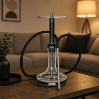 Chicha moderne en acier inoxydable, très vendue, avec finition miroir, fumée douce, coffret cadeau russe inclus