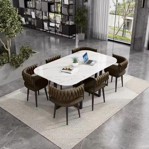Yüksek kaliteli ışık lüks yuvarlak resepsiyon masası sandalye kombinasyonu ev küçük daire eğlence müzakere için Modern tasarım - Product Image 1