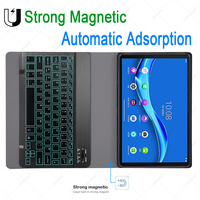 Sıcak satış akıllı kablosuz touchpad ile arkadan aydınlatmalı klavye deri Tablet kılıfı için lenovo tab m10 ve lenovo tab m10 artı