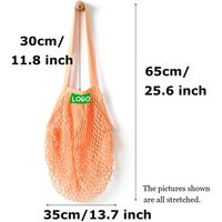 Sac en filet en coton biologique réutilisable pour fruits et légumes, mode féminine, fabriqué en usine BSCI, lavable, shopping, tricot, couleur personnalisée, portable