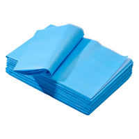 Drap de lit médical jetable 1 pli en papier PE imperméable anti-poussière bleu+blanc pour table d'examen hospitalière 80x190cm CE ISO13485