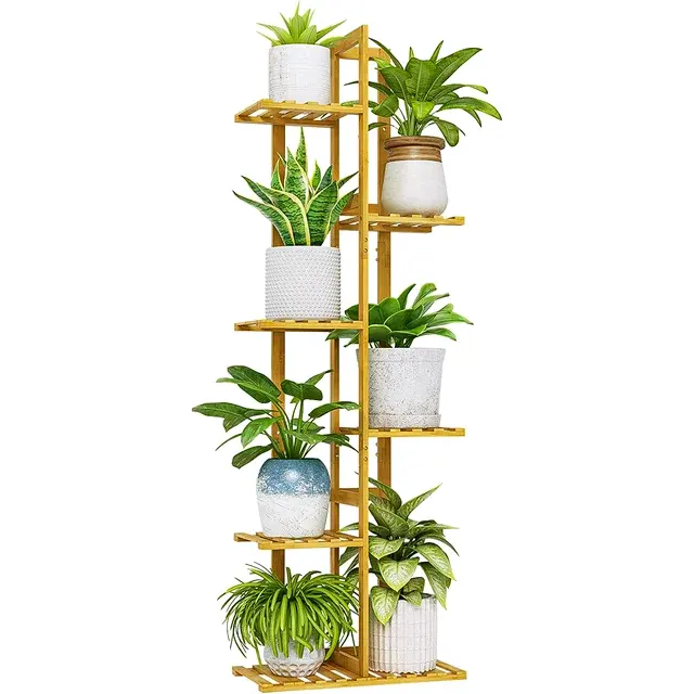 Combohome Extra Large Plant Stand Indoor or Outdoor Wood 6 Tier Plant Rack Estante para múltiples plantas