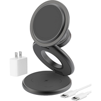 Chargeur sans fil magnétique 3 en 1 OEM ODM, station de charge pliable, logo personnalisé pour téléphone, montre, écouteurs, vente en gros