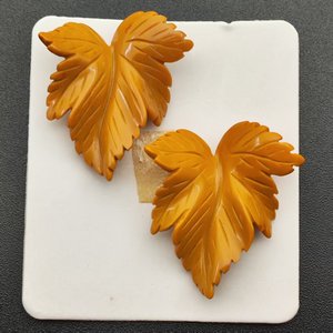 สวยออกแบบทำทะเลเม่นทะเลหิน24มม.-41มม. หลวมพลอยสีเหลืองทันสมัยใบสำหรับการออกแบบ - Product Image 3