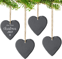 NOUVEAU Panneau de porte personnalisé en ardoise naturelle en forme de cœur, tableau mémo, plaque nominative à suspendre avec corde en jute, décoration murale de Noël pour jardin