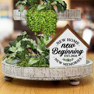 Nouvelle Décoration Murale en Bois pour la <span class=keywords><strong>Maison</strong></span> – Panneau en Bois « Nouveaux Départs » en Forme de <span class=keywords><strong>Maison</strong></span> – Décoration pour <span class=keywords><strong>Salon</strong></span> et Intérieur - Product Image 5