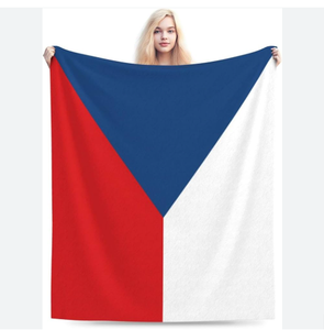 Couverture de lit en peluche super douce et chaude, motif équipe nationale de la République tchèque, pour match de football mondial, taille Queen - Product Image 1