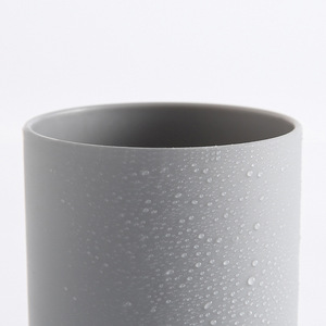 Simple Toothbrush Cup Double Set Pure White Elegant Gray Lightweight Bathroom Cup For Couple Student Dormitory Use - Product Image 3