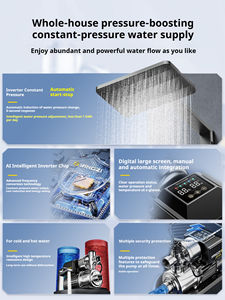 ปั๊มน้ำพกพา OEM แบบสมาร์ท ปั๊มดูดน้ำเองได้ ผลิตจากสแตนเลส แม่เหล็กถาวร ปรับความถี่ได้ ปั๊มเพิ่มแรงดัน ป้องกันน้ำเข้า IP44 - Product Image 4