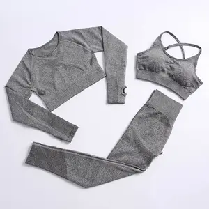 2024 New conjunto deportivo mujer fitness breathable 3 piece workout set women deportivos para mujeres del gym ladies gym wear