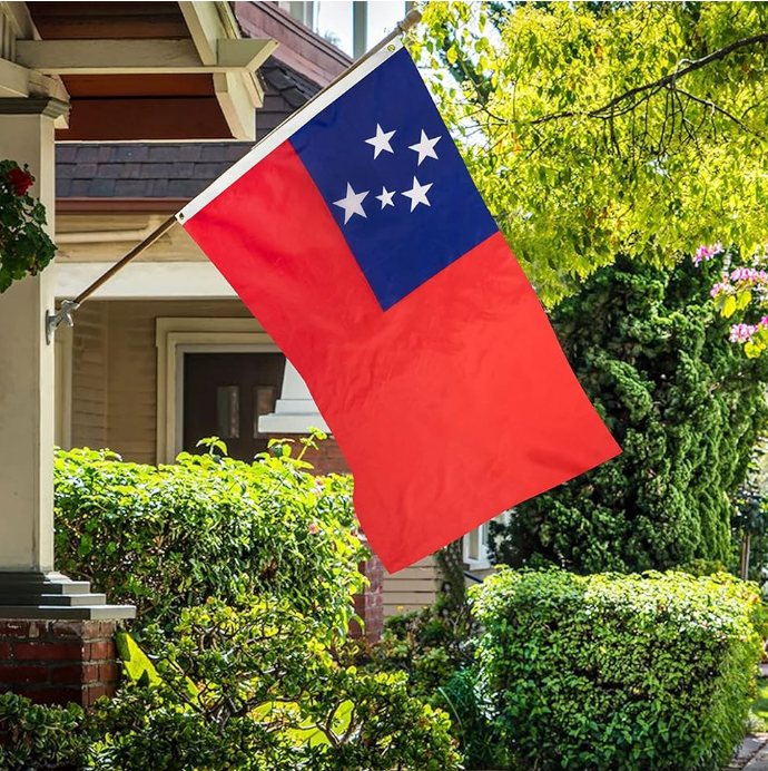 DMSE Amerikanische Samoa Flagge 90x150 Cm – 100% Polyester, UV-beständig, Doppelt Genäht, Mit 2 Metallösen