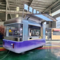 Remorque de restauration mobile professionnelle à 3 roues en acier inoxydable avec suivi GPS pour la livraison mondiale, idéale pour la restauration rapide en extérieur