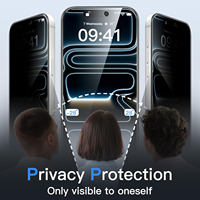 Lot de 2 films de protection d'écran anti-espion en verre trempé, installation facile, dureté 9H, qualité AAA pour iPhone 18 17Pro 15