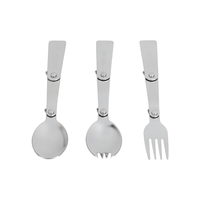 Couverts de camping pliables portables en acier inoxydable SUS304 : cuillère, fourchette, cuillère-fourchette, couteau pliables pour voyage