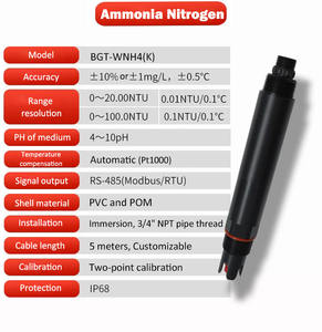 Capteur de pH en acier inoxydable SUS316L | Compensation automatique de la température Testeur de qualité de l'eau ORP EC Turbidité PH Capteur Qualité de l'eau - Product Image 4