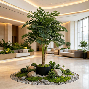 Palmera Artificial Pequeña en Maceta con Textura Realista para Decoración de Interiores Minimalista, Planta Artificial Decorativa - Product Image 1