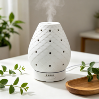 Diffuseur d'huiles essentielles en céramique OEM 100 ml, humidificateur ultrasonique avec lumière LED, alimentation USB, usage domestique, garantie 1 an