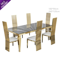 Chaise à dossier en O en acier inoxydable doré, ensemble table et chaises de luxe pour mariage et événements – Offre Spéciale