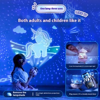 Lampe de projection romantique moderne pour cadeaux de vacances, 360 °   Boîte à musique rotative ABS, rechargeable, projecteur LED, veilleuse