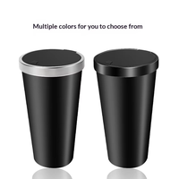Poubelle de voiture pour console centrale, mini boîte de rangement en plastique étanche personnalisable 800 ml, en forme de tasse avec couvercle à pression