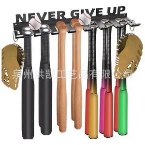 Baseball bat holder wall-mounted softball storage <b>hook</b> rack for home sports equipment storage on walls and fences. - Product Image 5