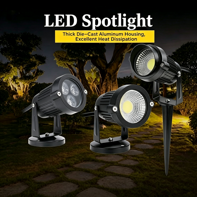 Lawn Ground Lamp Outdoor Spotlight Garden Landscape Lighting Warm White ROHS COB Waterproof Aluminum IP65 120 Beam Angle