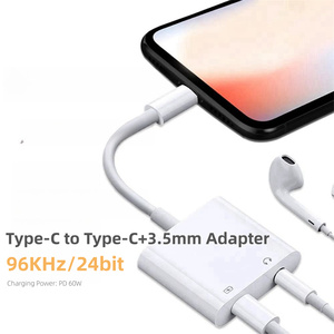 อะแดปเตอร์ช่องเสียบหูฟังแบบ2 in 1อะแดปเตอร์ <span class=keywords><strong>USB</strong></span> Type C ขนาด <span class=keywords><strong>USB</strong></span>-C เป็น3.5มม. สำหรับการโทรและชาร์จไฟ - Product Image 4